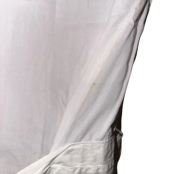 Vintage Guess Point Bottom Vest Juniors L Cream White Eyelet Tie in Back Retro - Picture 9 of 11